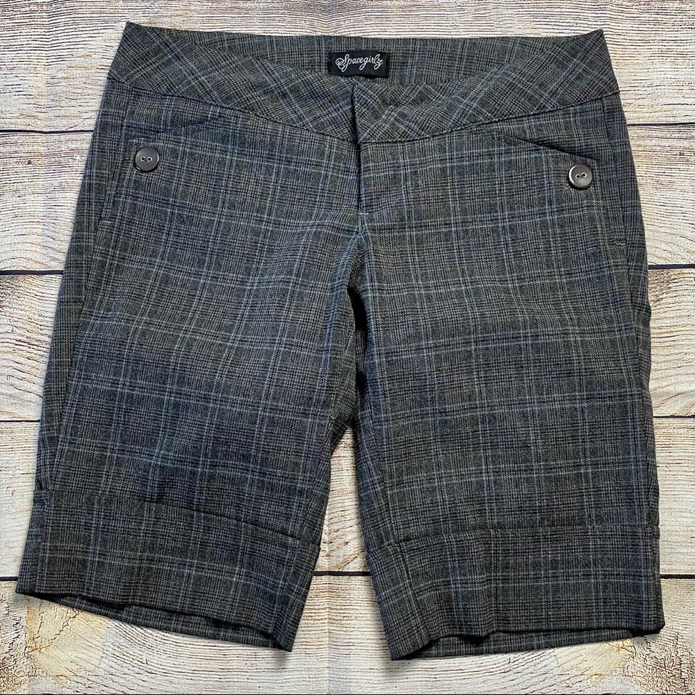 Spacegirlz Cuffed Plaid Bermuda Shorts